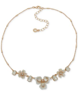 Колье-ошейник Anne Klein из золотистого хрусталя с несколькими цветочками, удлинитель 16 дюймов + 3 дюйма