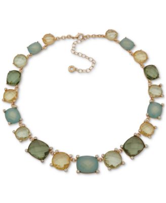 Золотое колье-ошейник Anne Klein с несколькими камнями смешанной огранки, удлинитель 16 дюймов + 3 дюйма