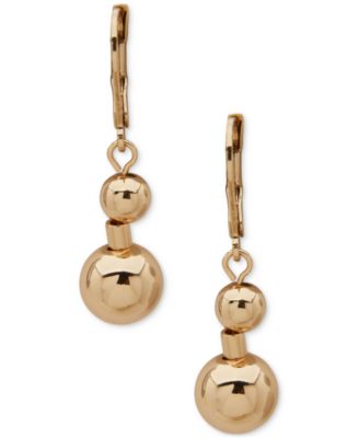 Anne Klein - Gold-Tone Bead Double Drop Earrings