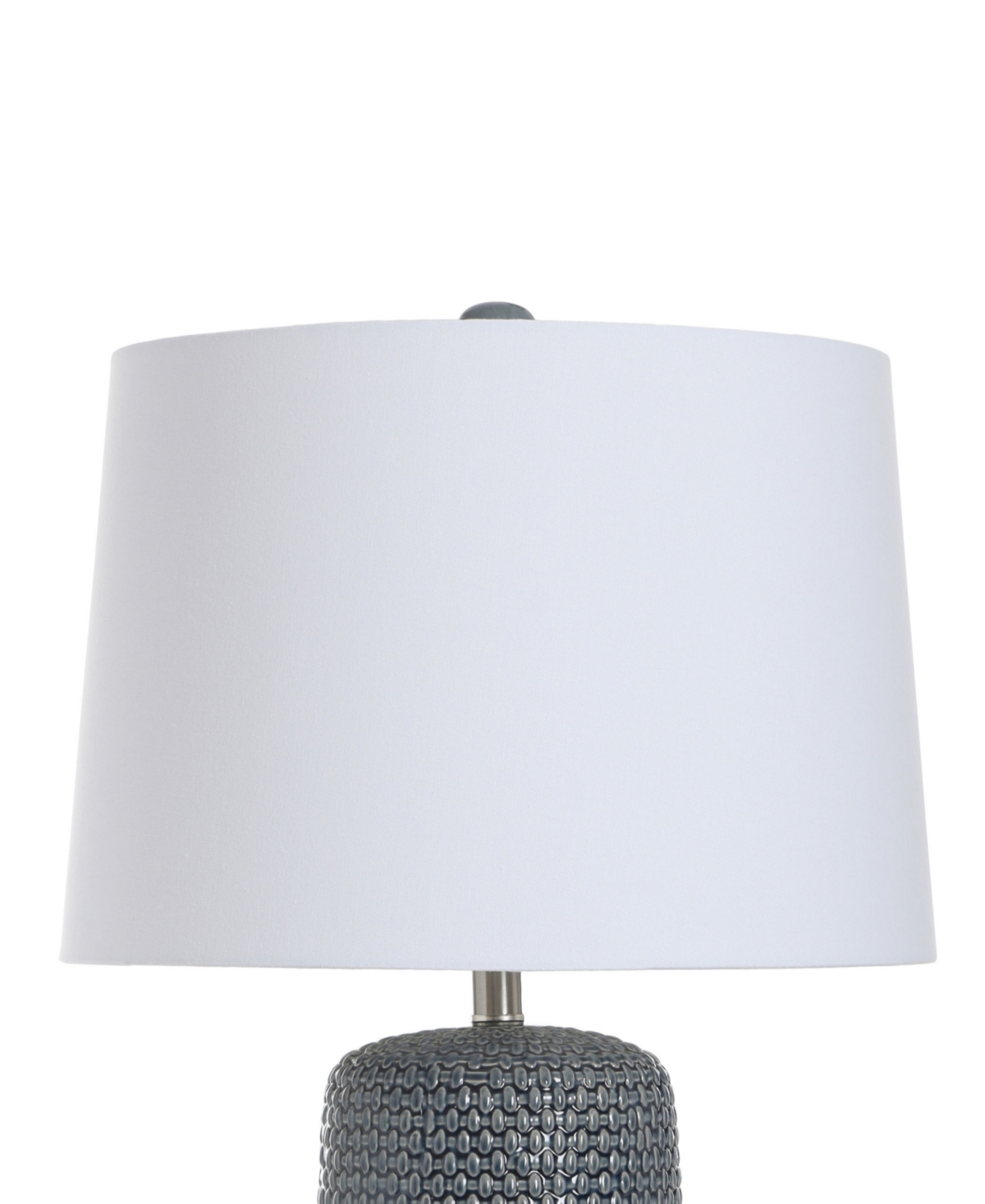 Stylecraft Home Collection 30" Galey Woven Wicker Ceramic Table Lamp In Navy Blue