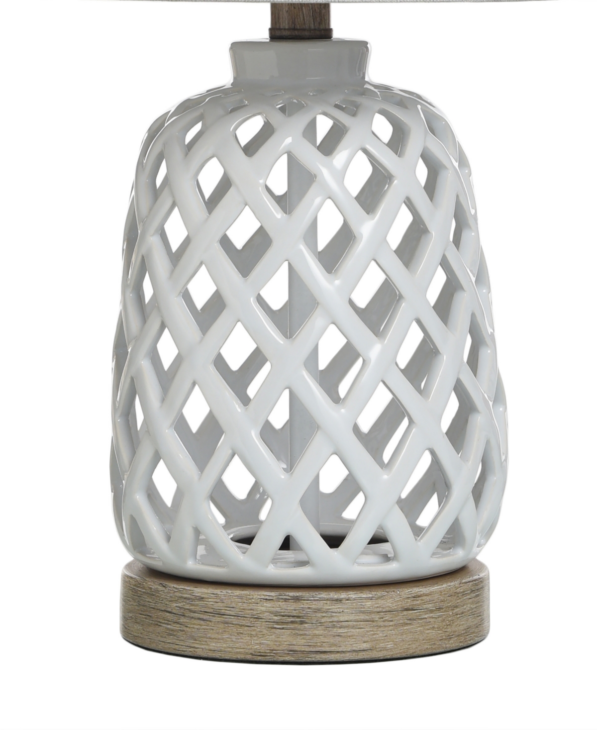 Stylecraft Home Collection 23.3" Weave Ceramic Table Lamp In White