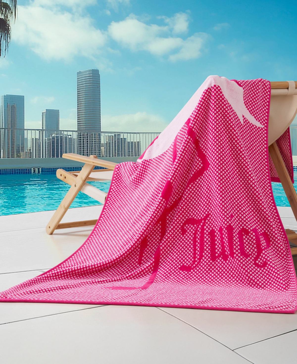 Juicy Couture Flamingo Cotton Beach Towel, 36" X 72" In Pink Flamingo