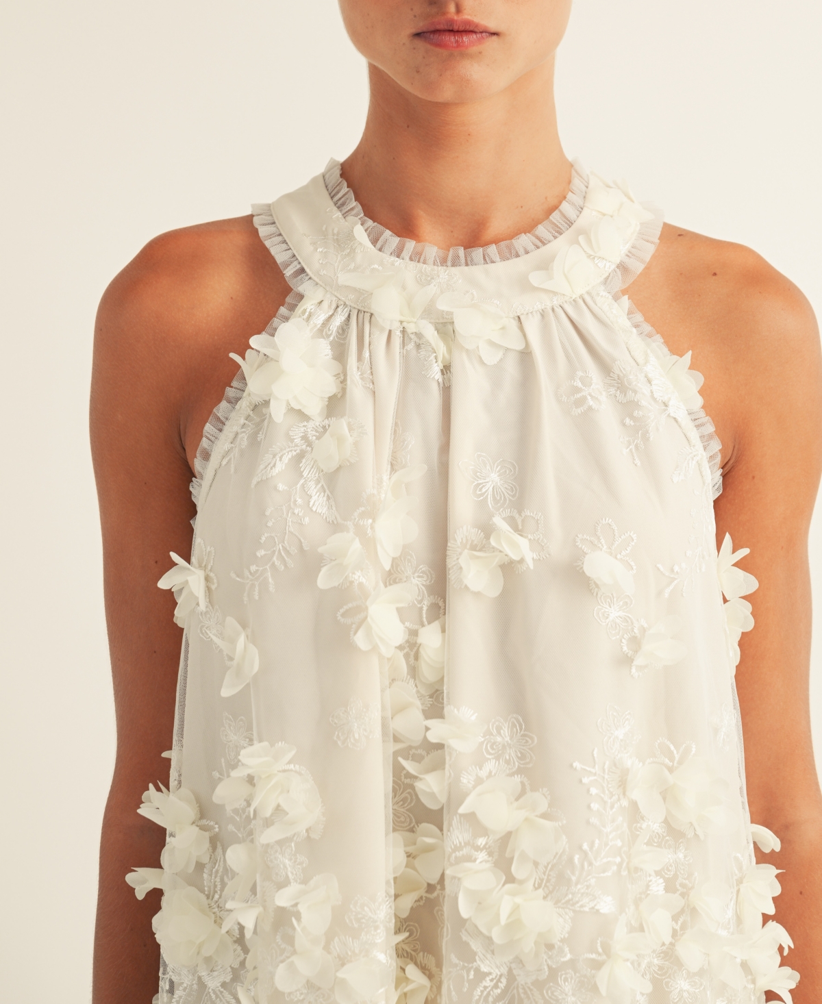 Arose Studio, Inc Women's Jacey Embellished Sleeveless Shift Dress In White