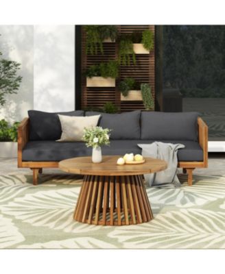 Streamdale Acacia Wood 3-Seater Daybed & Coffee Table Set