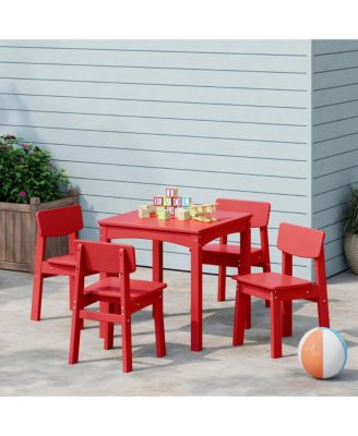 Kids 5-Piece Modern HDPE Dining Table and Chairs Set