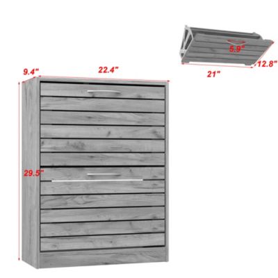 Shoe Cabinet with 2-Shutter Door, Shoe Rack