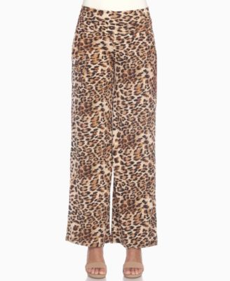 Women's Cheetah Print Wide Leg Pants