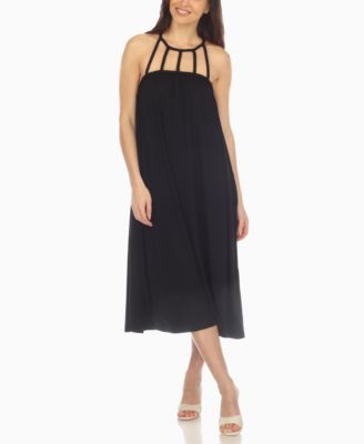 Женское миди-платье с плетеным ремешком White Mark