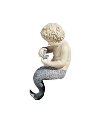Young Little Sitting Mermaid Garden Statue for Outdoor Decor and Lawn Accent