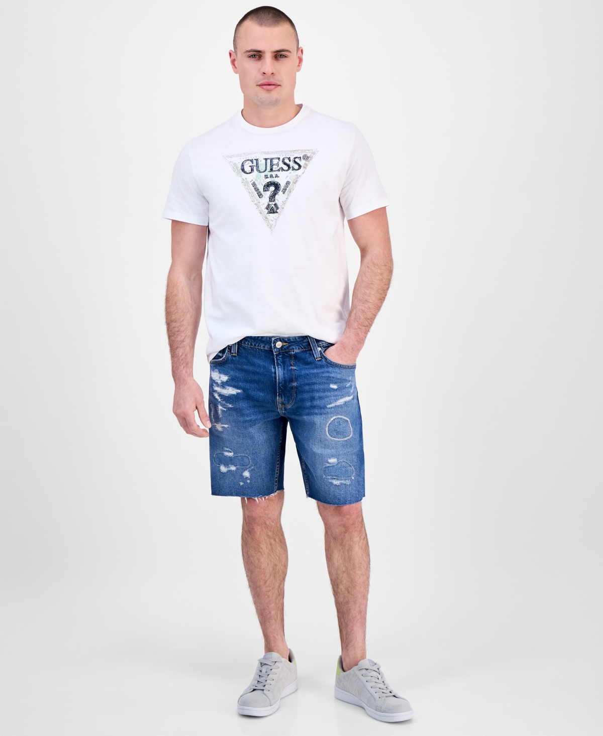 Men's Wyatt Rip and Repair Denim 9" Shorts - Laurel Blue