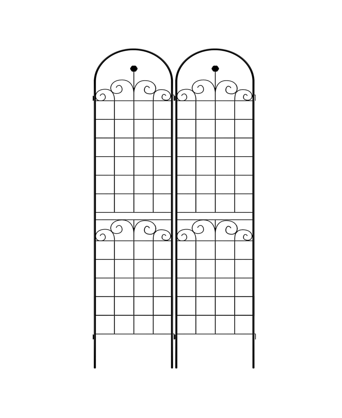 2 Pack Metal Garden Trellis for Climbing Plants Outdoor 86.7'' x 19.7'' Rustproof Plant Support Rose Trellis Netting Trellis Black