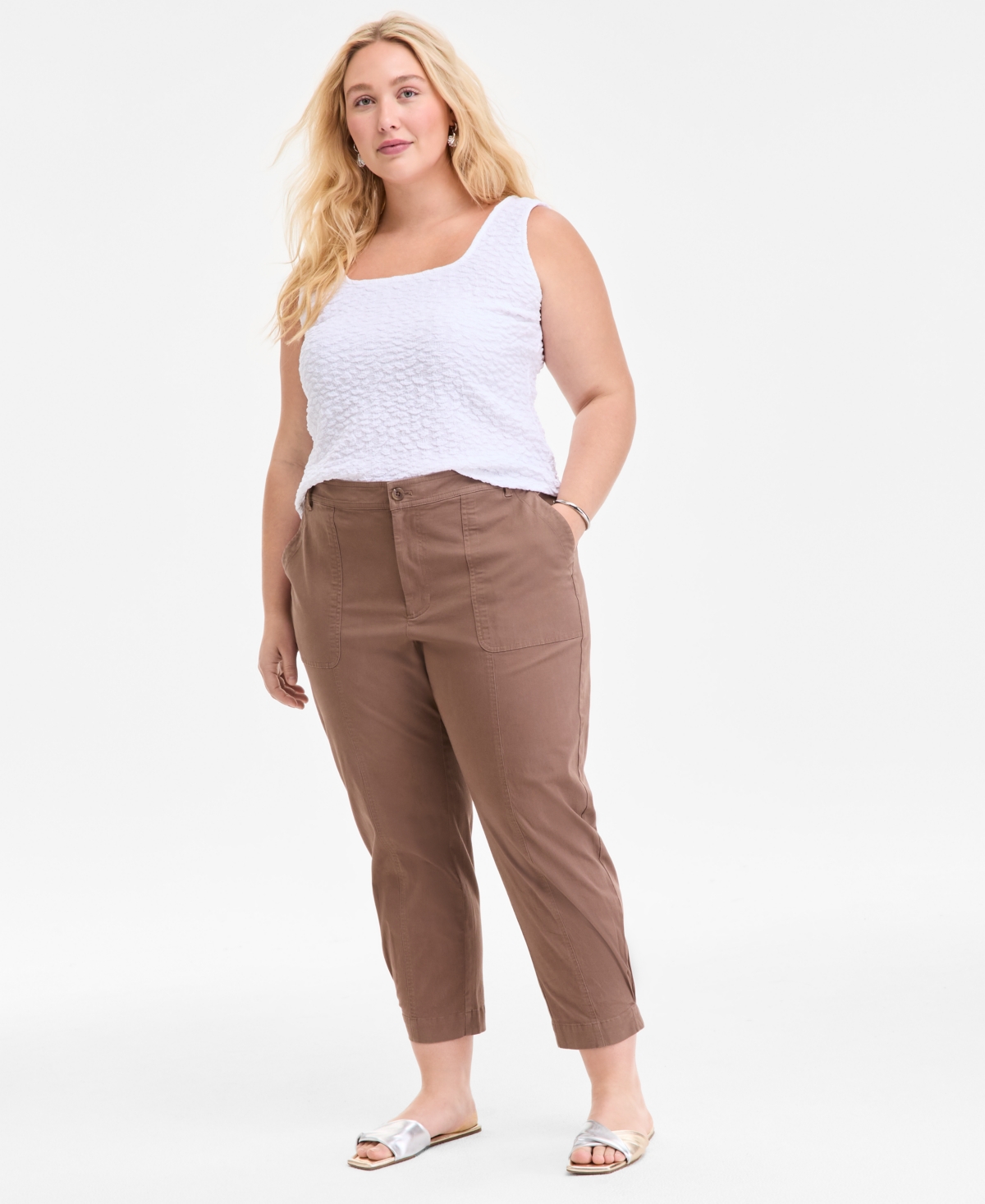 Trendy Plus Size Tapered Ankle Pants, Exclusively at Macy's - Palmetto