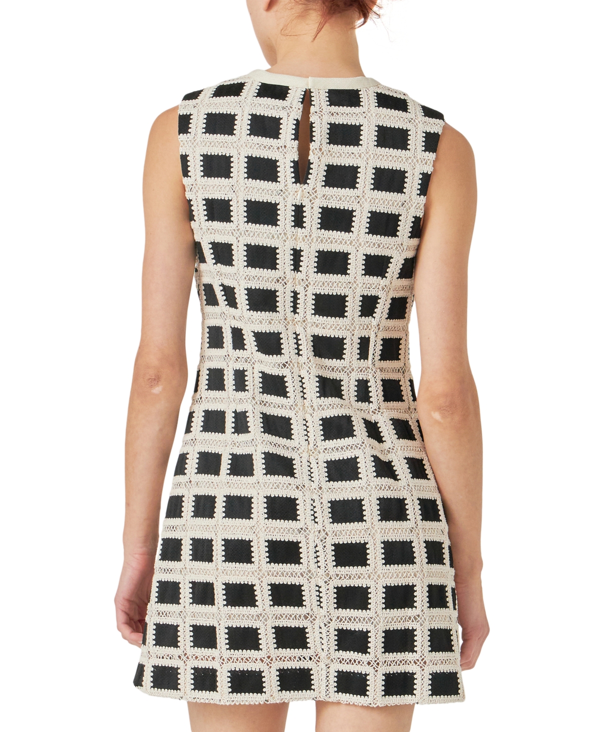 ENGLISH FACTORY WOMEN'S CROCHET SLEEVELESS MINI DRESS 