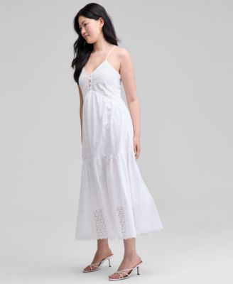 Petite Cotton Eyelet Tiered Maxi Dress, Exclusively at Macy's