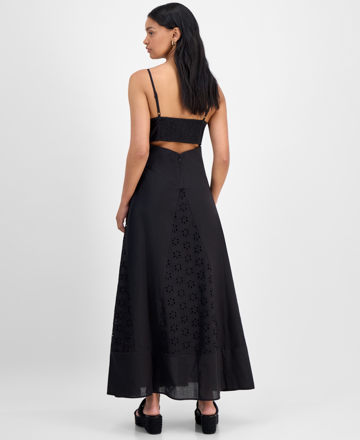 Shop And Now This Women's Eyelet Godet Maxi Dress, Exclusively At Macy's