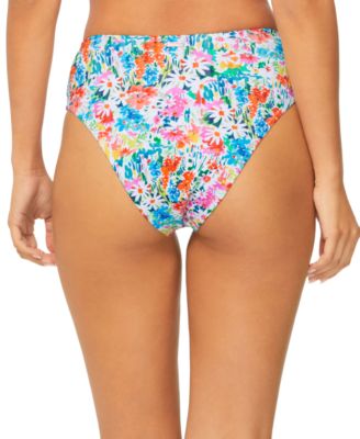 Juniors' Indo Floral-Print High-Waist Bikini Bottoms