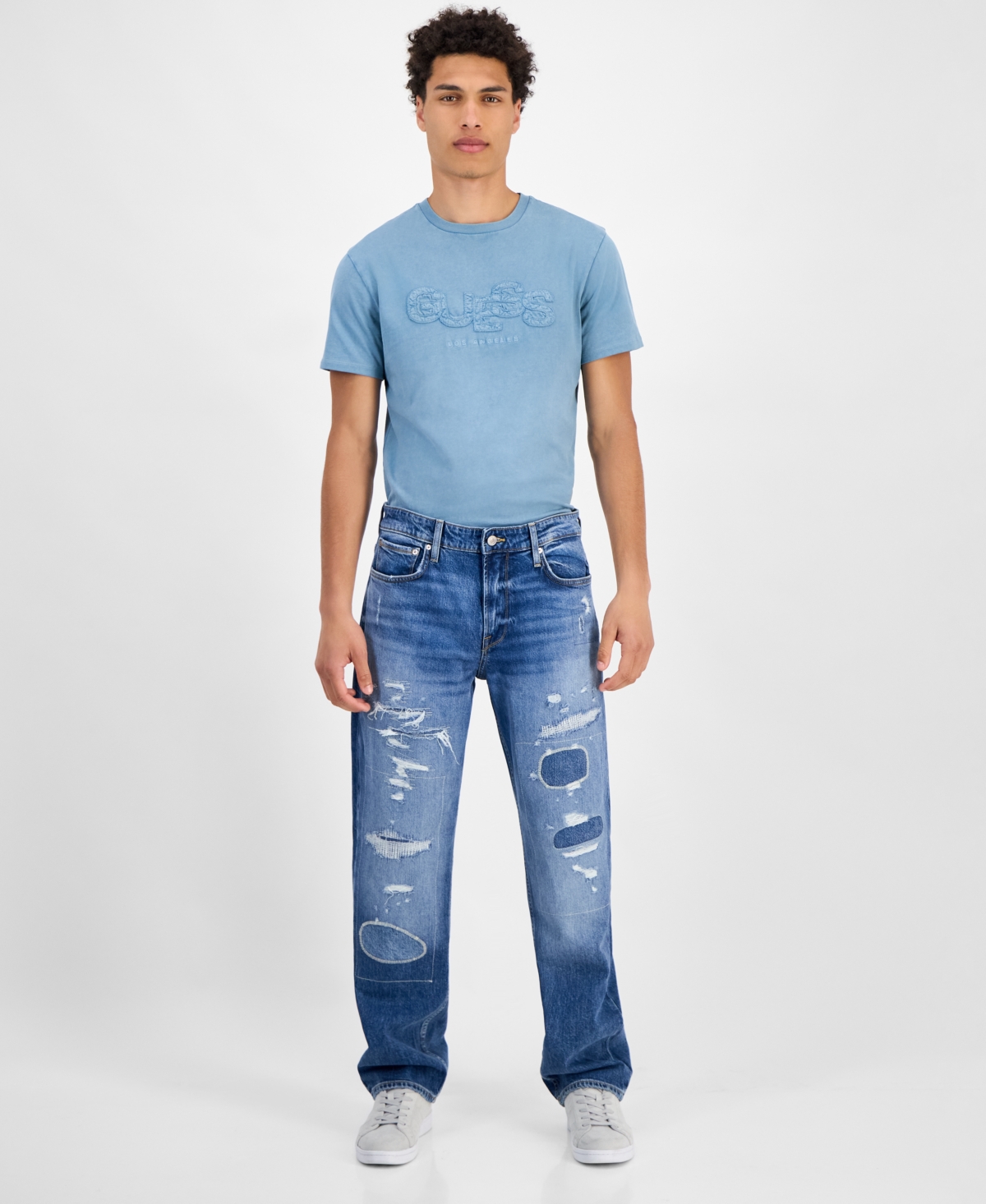 Men's Mason Rip and Repair Distressed Jeans - Laurel Blue