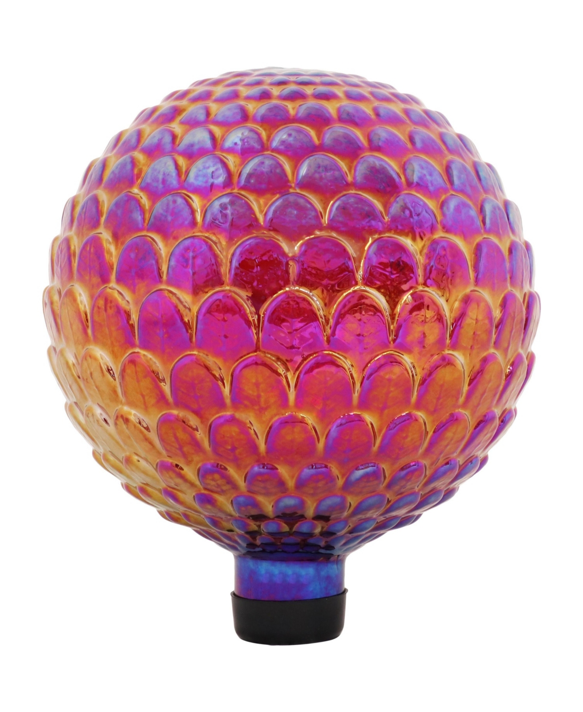 Scalloped Texture Indoor/Outdoor Gazing Globe Glass Garden Ball - 10" Diameter - Red