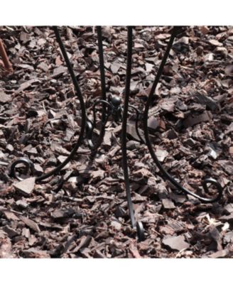 Outdoor Graceful Curved Steel Gazing Globe Stand - 18.25" - Black