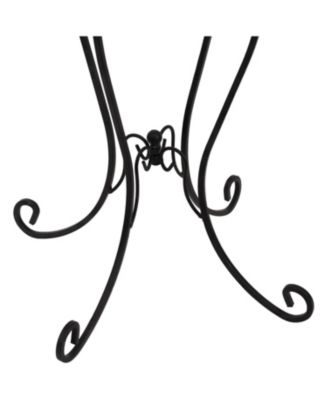 Outdoor Graceful Curved Steel Gazing Globe Stand - 18.25" - Black