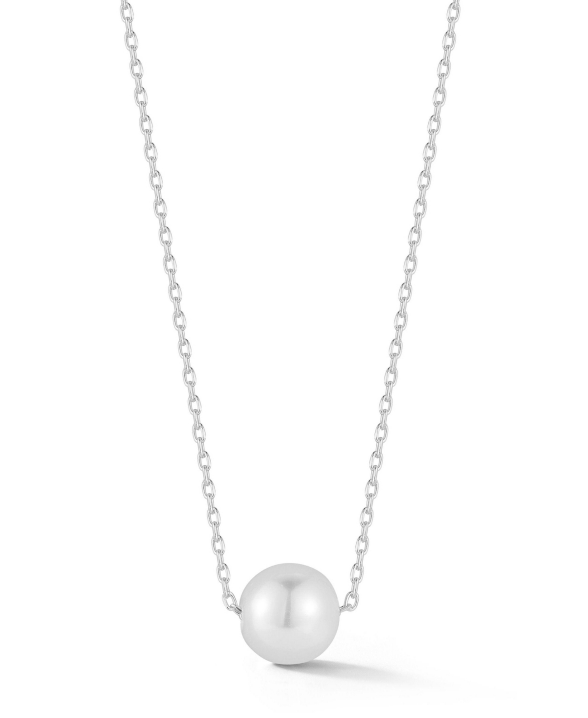 Sterling Silver 8mm Pearl Necklace - Gold