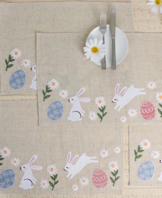 Hoppy Easter Embellished Polyester&nbsp;Placemats, Set of 4