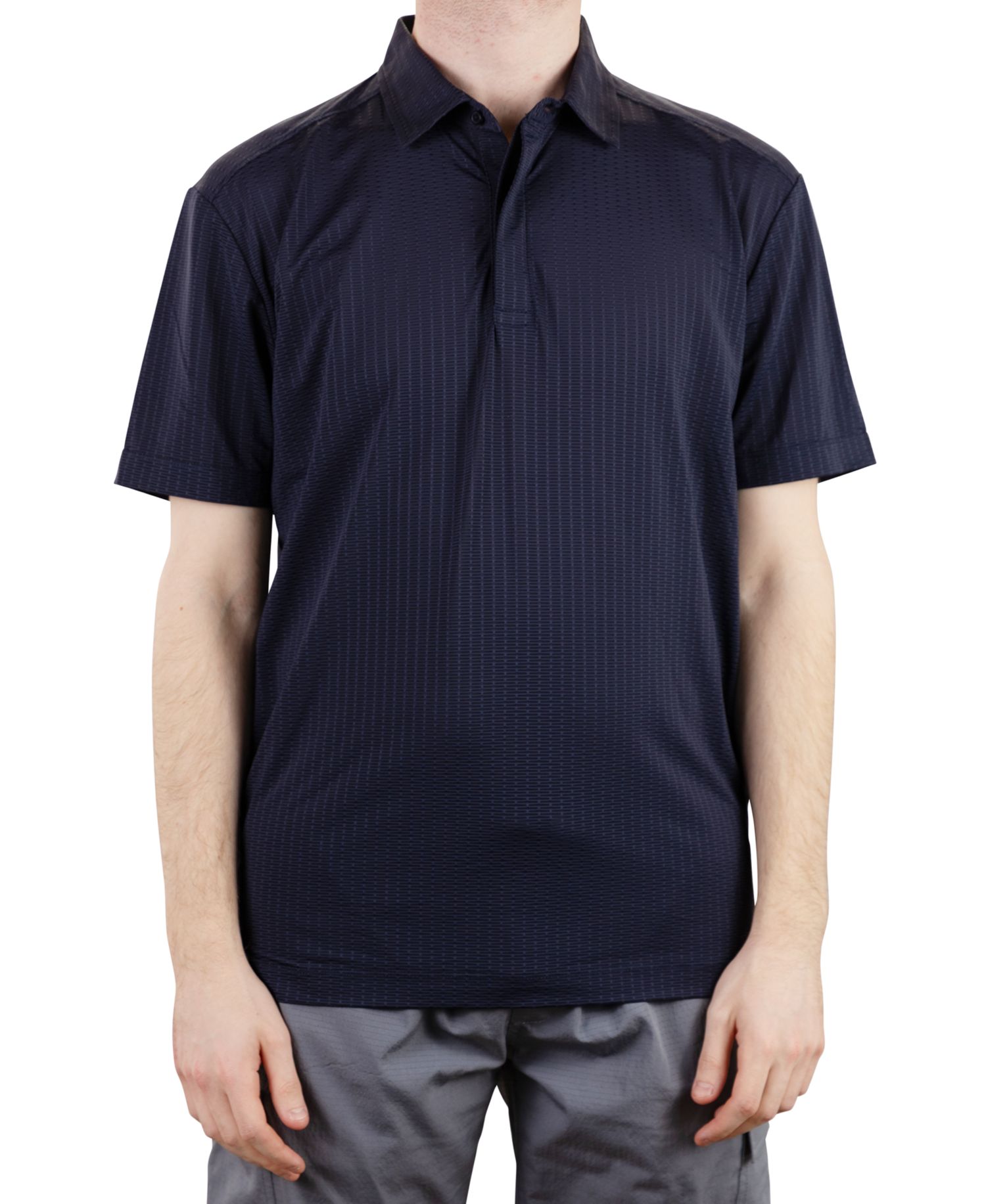 Men's Short Sleeve Metal Vent Jacquard Golf Polo Shirt