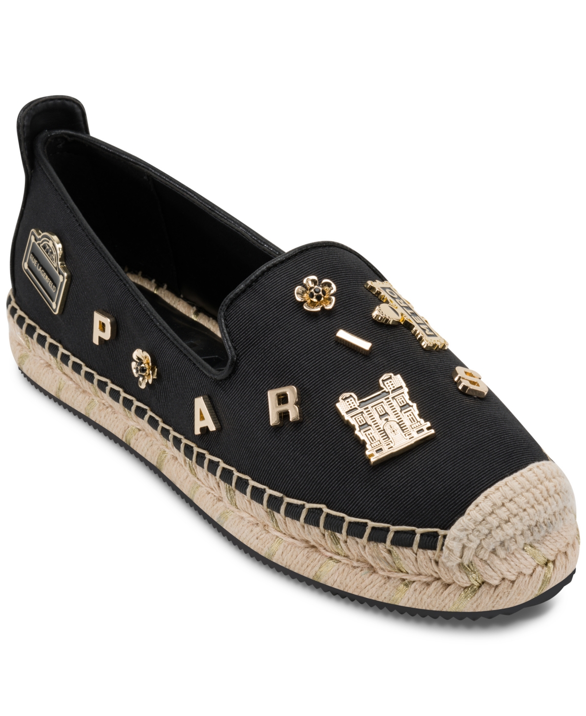 Karl Lagerfeld Michaela Espadrille Flat In Black