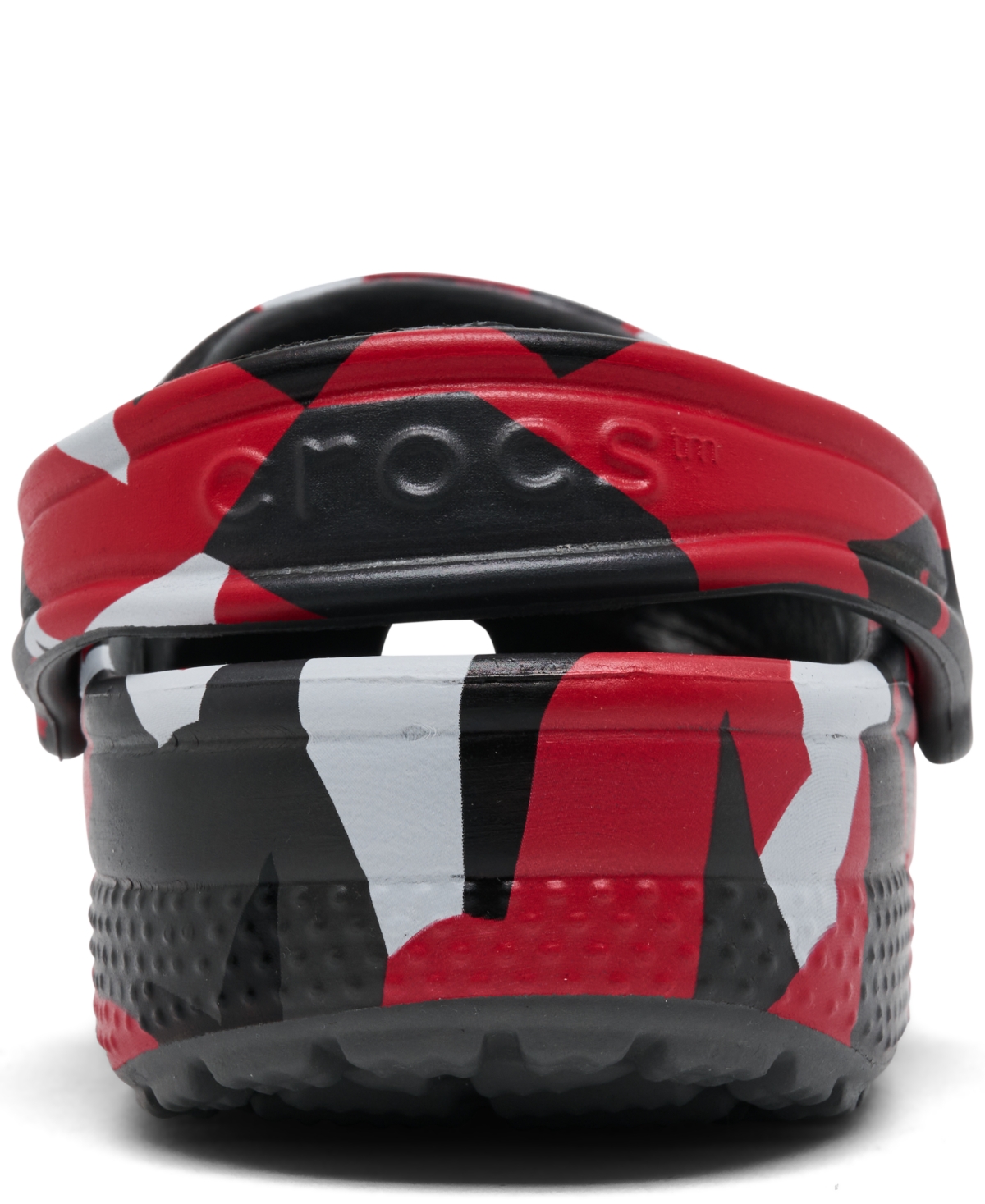 Crocs Little Kids Classic Geo Camo Clogs From Finish Line In Gray,red