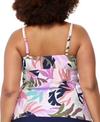 Модный топ-танкини Aries Curve модного размера плюс и плавательная юбка Bravo