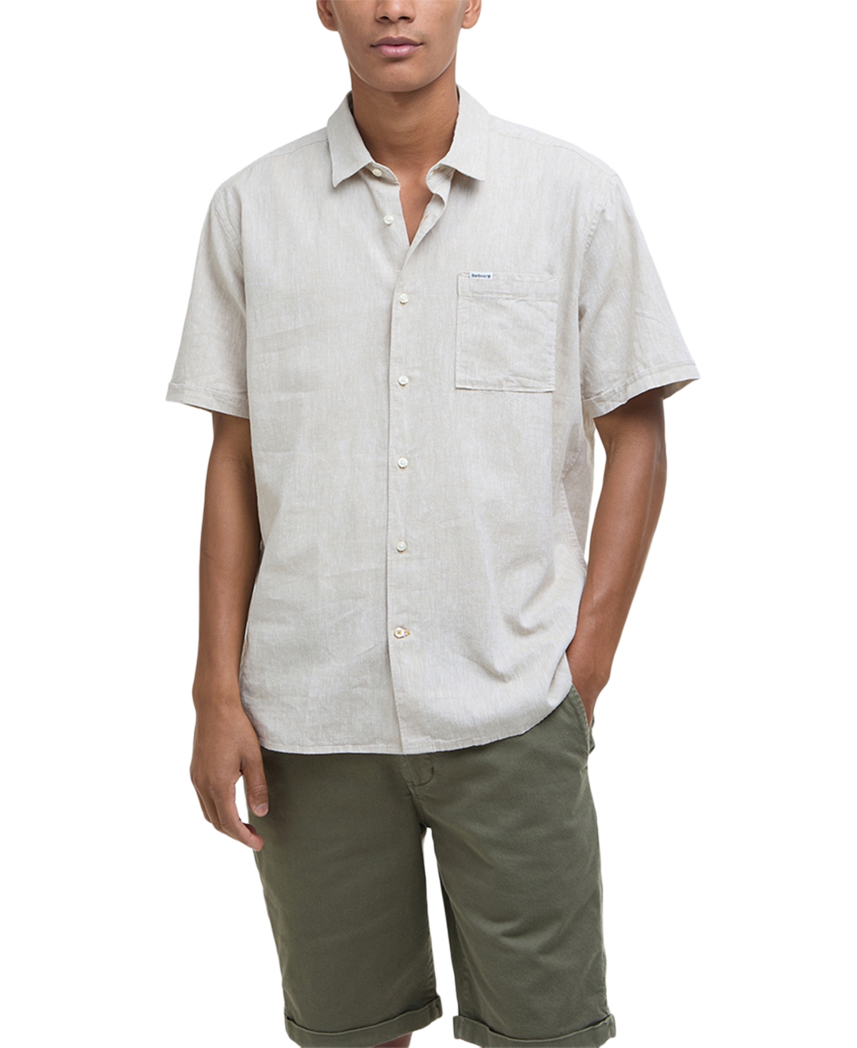 Barbour Men's Nelson Short Sleeve Summer Shirt In White