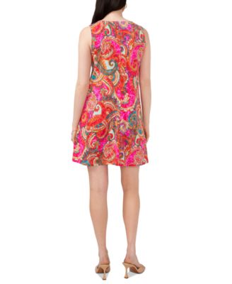 Женское трикотажное платье MSK из Пейсли с тремя кольцами и вырезом-каплевидным вырезом