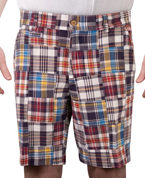 Мужские шорты Vintage 1946 Acid Wash Madras 9" Shorts, цвет: Тёмно-синий меланжевый