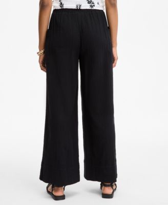 Женский хлопковый газовый топ с развевающимися рукавами и широкие брюки 34-го года выпуска, эксклюзивно в Macy's