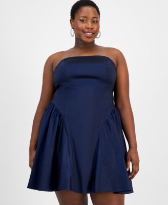 Модное платье из тафты без бретелек размера плюс с изумрудным пломбиром