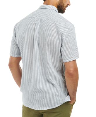 Barbour Men's Deerpark Linen Short Sleeve Striped Button-Front Shirt