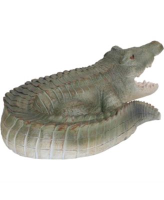 Chloe the Crabby Crocodile Realistic Polystone Garden Statue Decor for Indoor or Outdoor Use - 18"