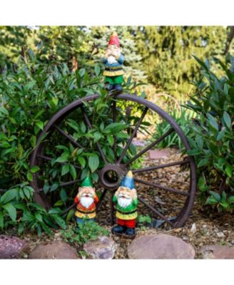 Three Wise Garden Gnomes - Hear, Speak, and See No Evil Set - Outdoor Lawn Statues