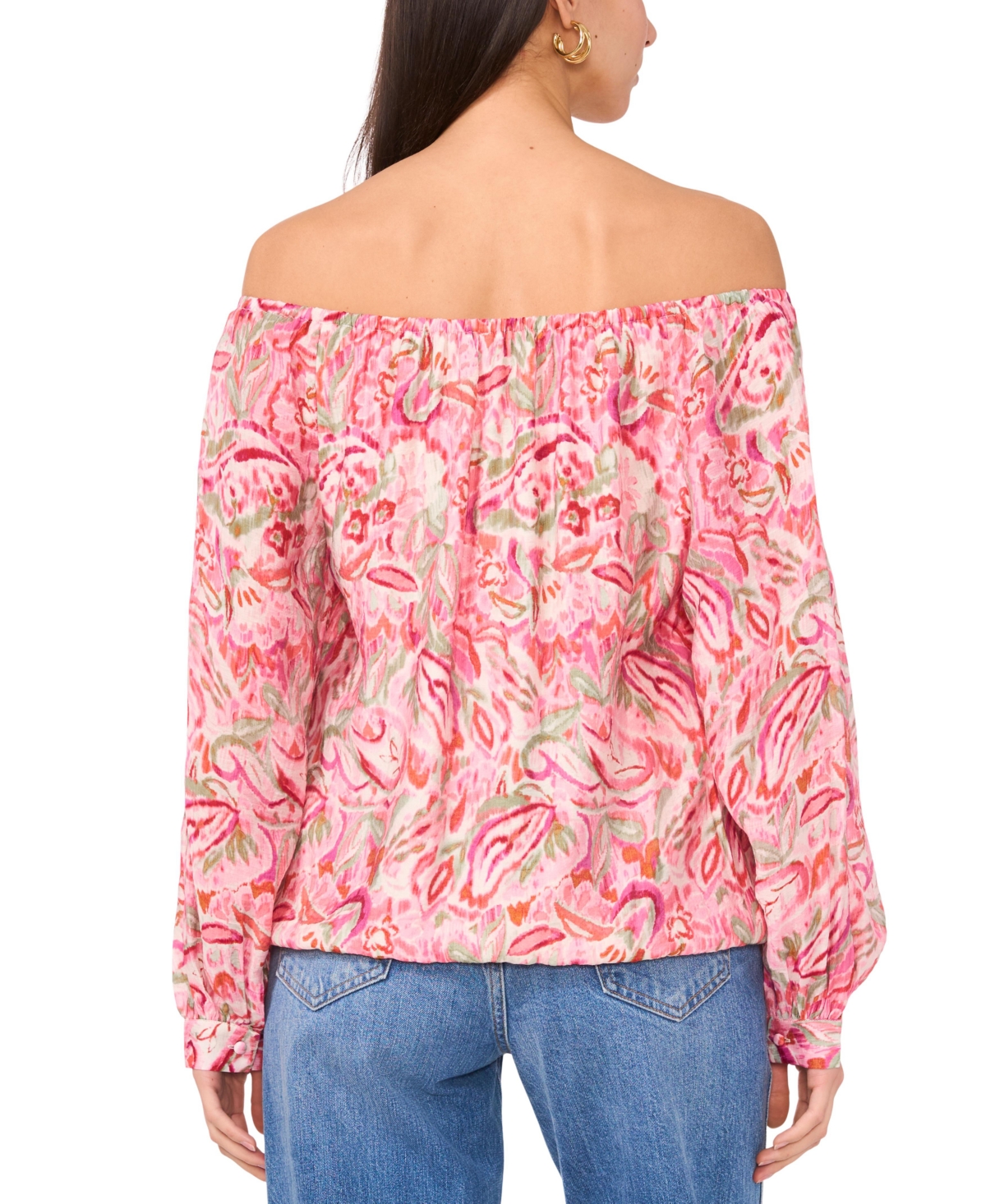 VINCE CAMUTO WOMEN'S FLORAL-PRINT OFF-THE-SHOULDER TOP 