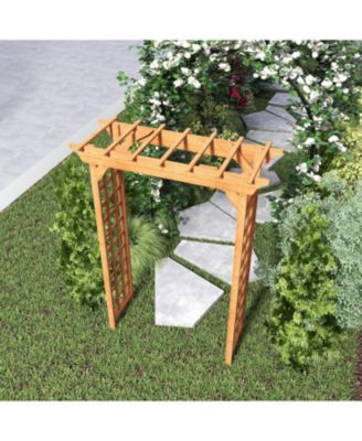 Streamdale Wooden Arbor, Wedding Arch for Ceremony, Wood Trellis for Plant Climbing, Christmas Decor Pergola for Garden Backyard