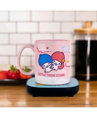 Hello Kitty and Friends Little Twin Stars Mug Warmer with Mug – Keeps Your Favorite Beverage Warm - Auto Shut On/Off