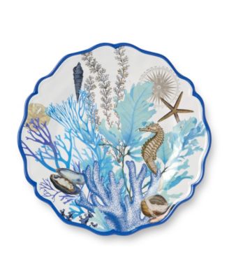 Blue Lagoon Melamine 4-Pc. Dinner Plates, Service For 4