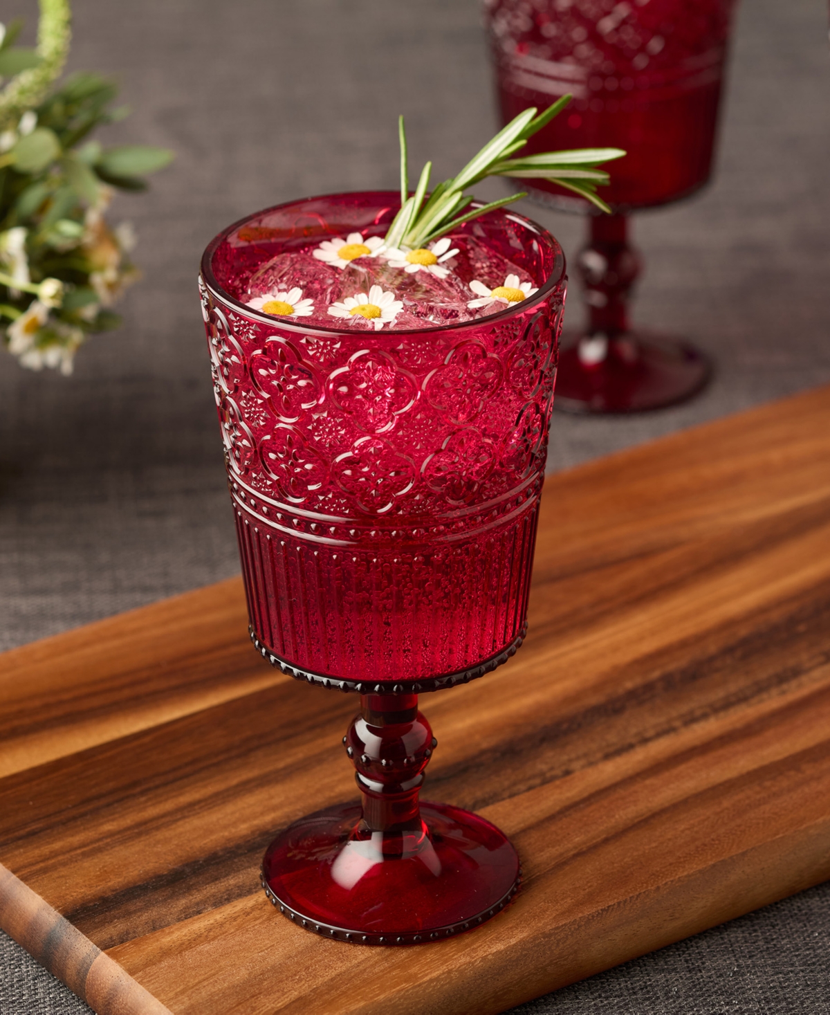 Certified International Set Of 6 Victoria 14oz Acrylic All Purpose Goblets In Ruby