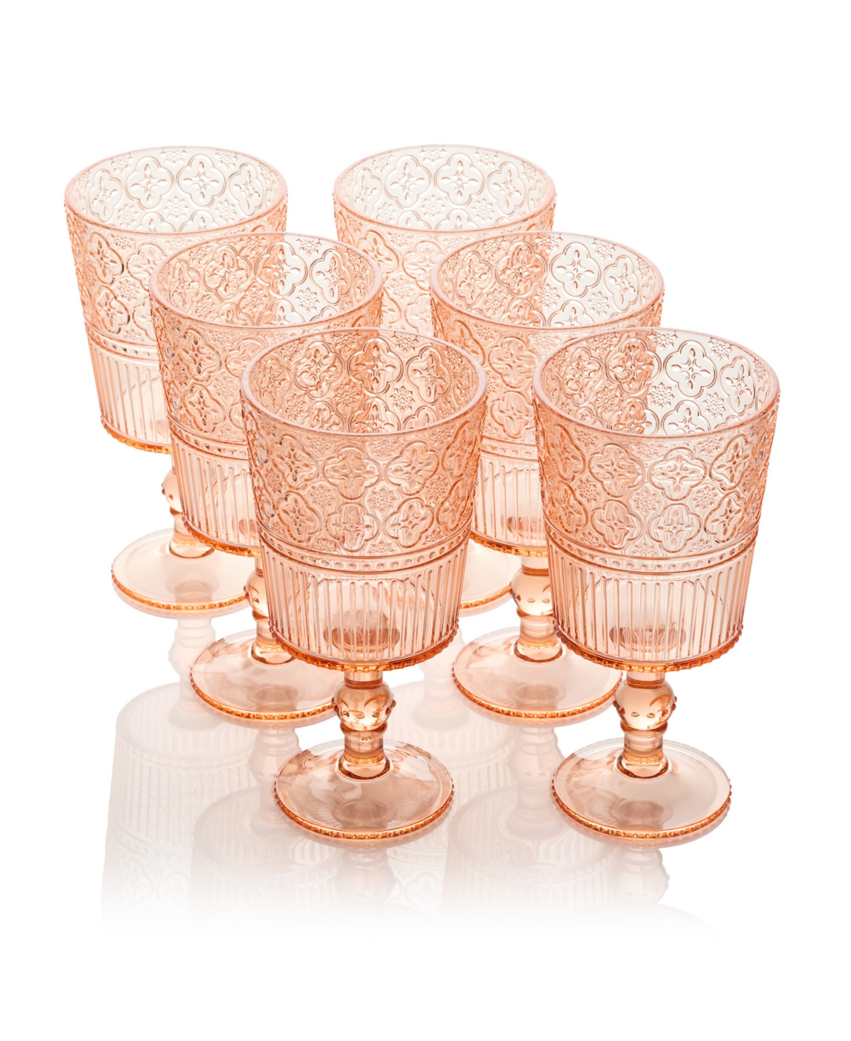 Certified International Set Of 6 Victoria 14oz Acrylic All Purpose Goblets In Blush