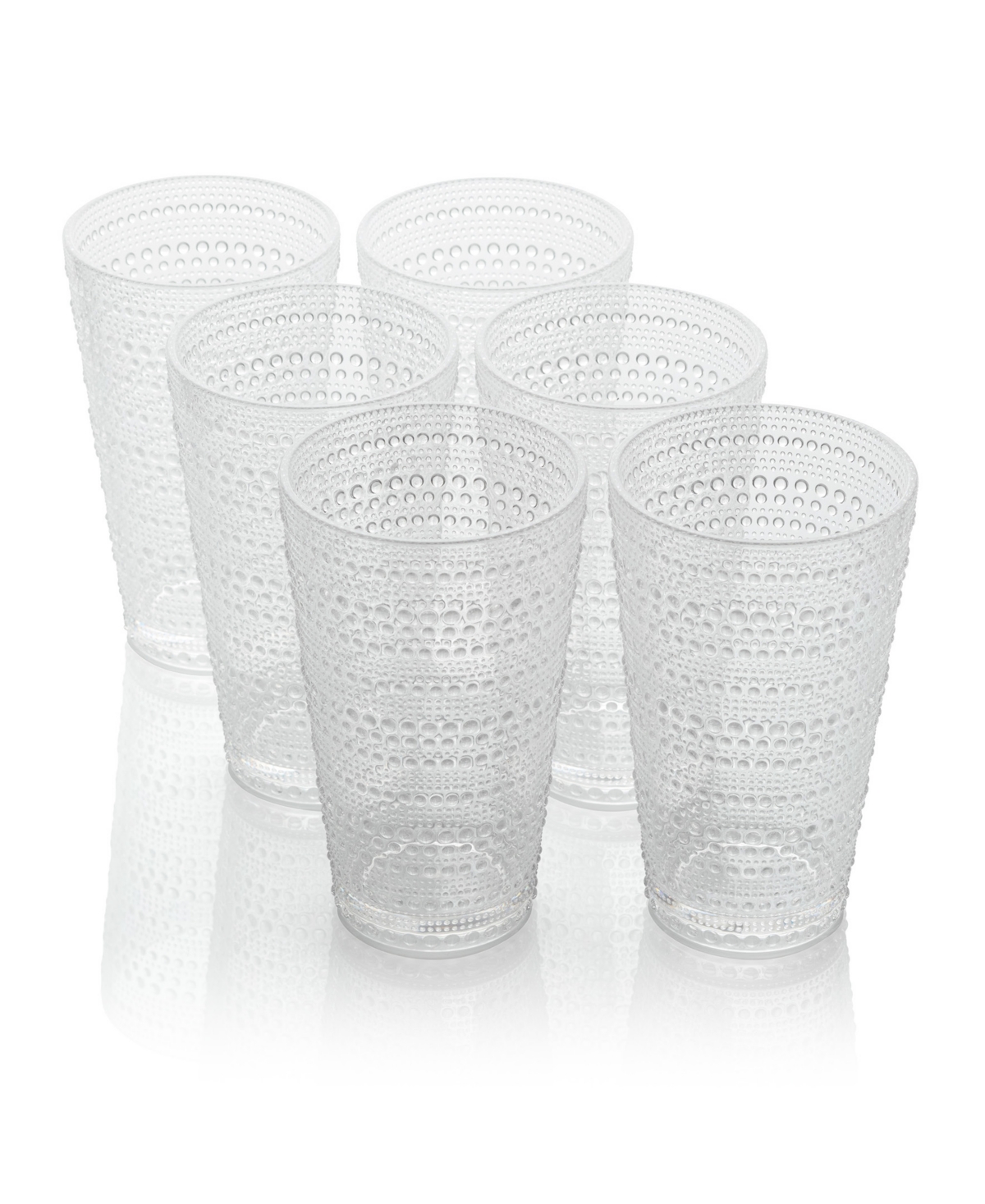 Certified International Set Of 6 Santa Fe 22oz Acrylic Ice Tea Glasses In Clear