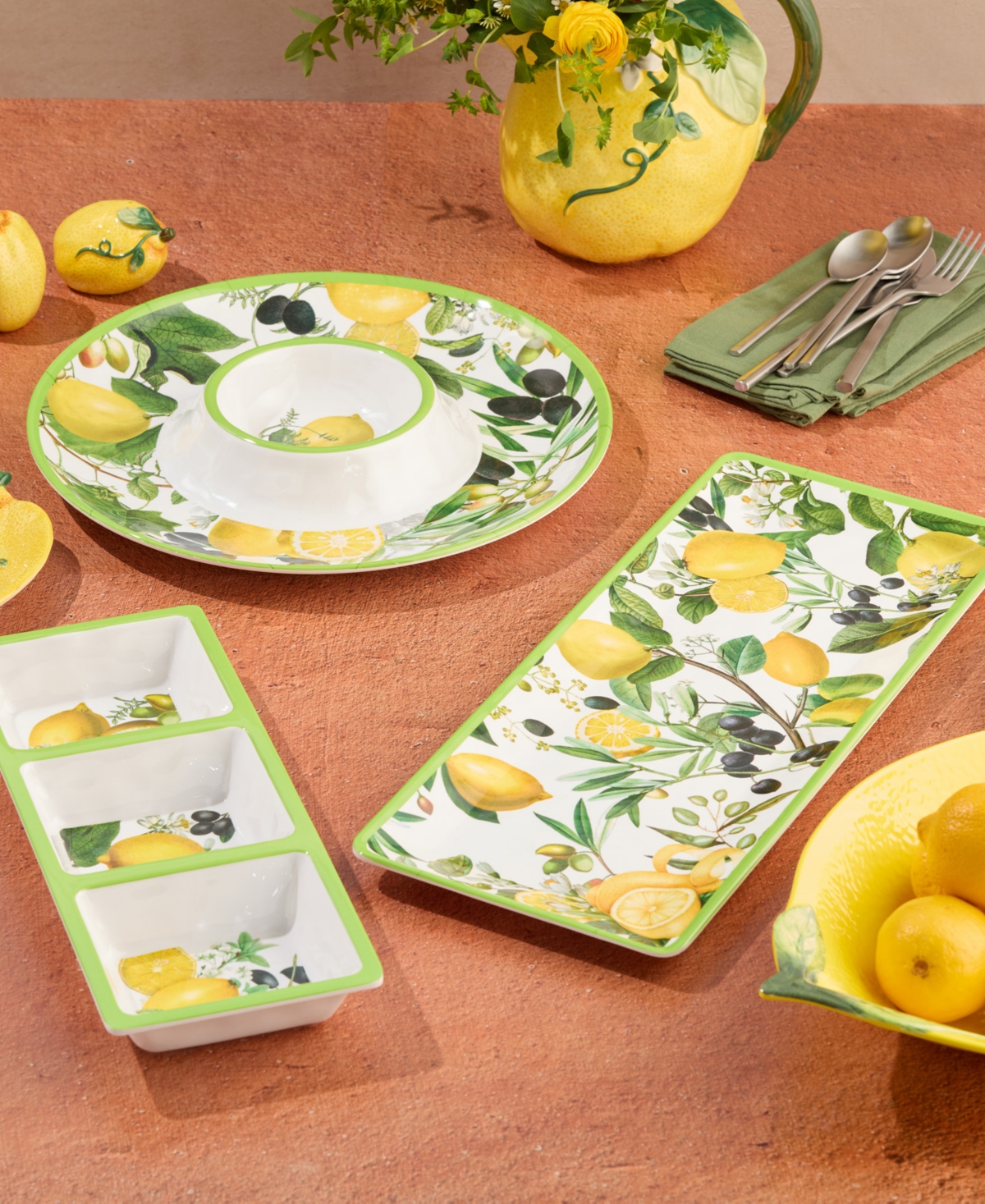 Certified International Limone Melamine 3 Pc. Hostess Set In No Color