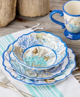 Blue Lagoon Melamine 12-Pc. Dinnerware Set, Service For 4
