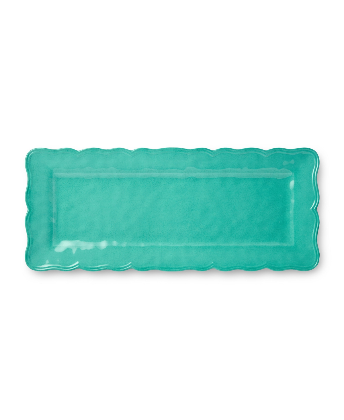 Certified International Isabella Crackle Melamine 2pc Platter Set In Teal