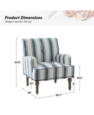 Arching Armchair with Solid Wood Legs and Nailhead Trim