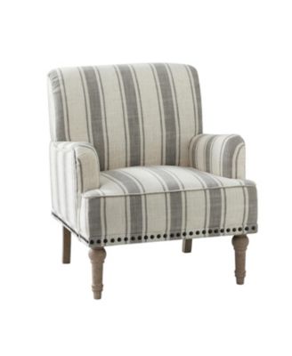 Arching Armchair with Solid Wood Legs and Nailhead Trim